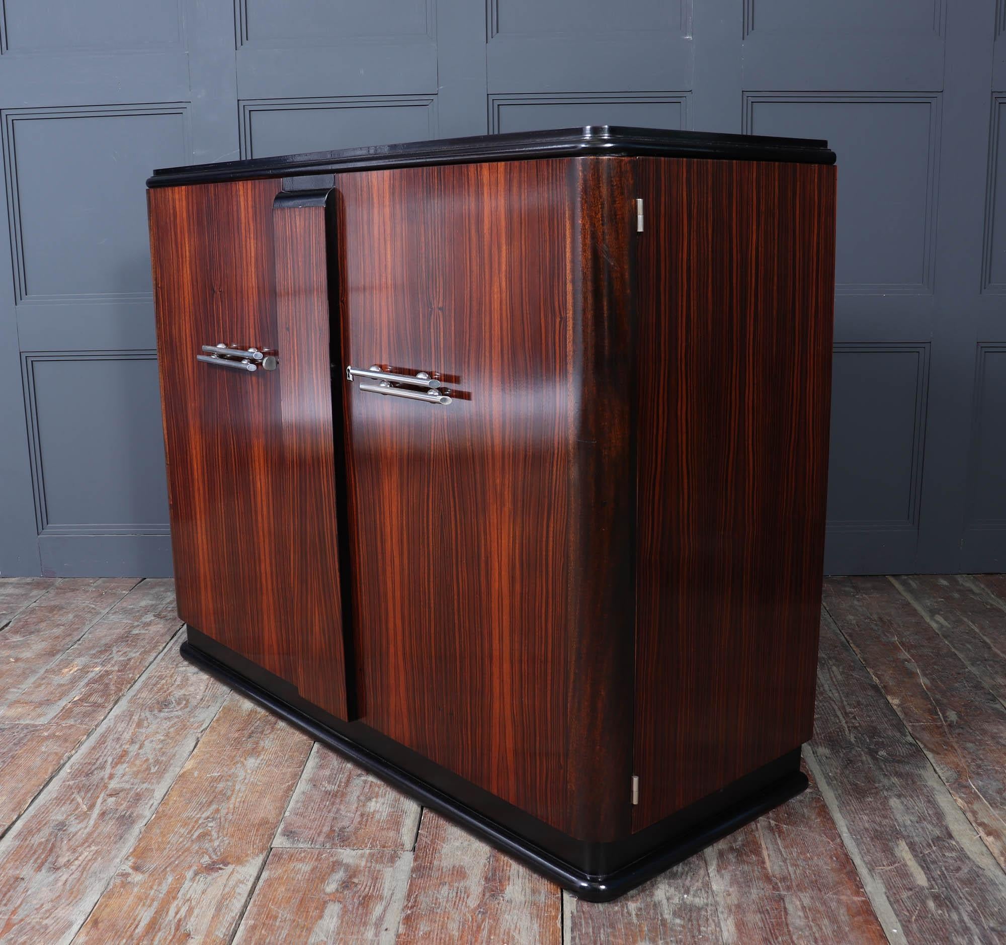 French Art Deco Sideboard in Macassar Ebony 10
