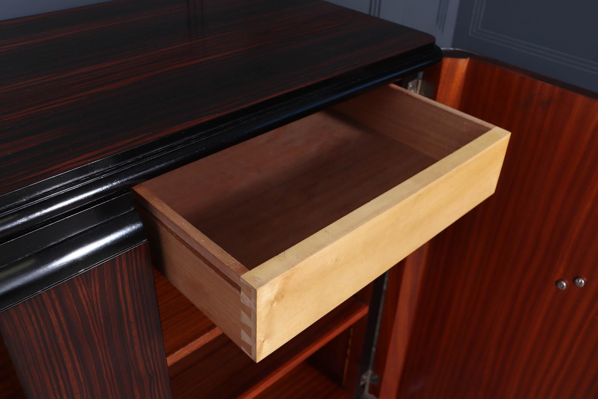 French Art Deco Sideboard in Macassar Ebony 5