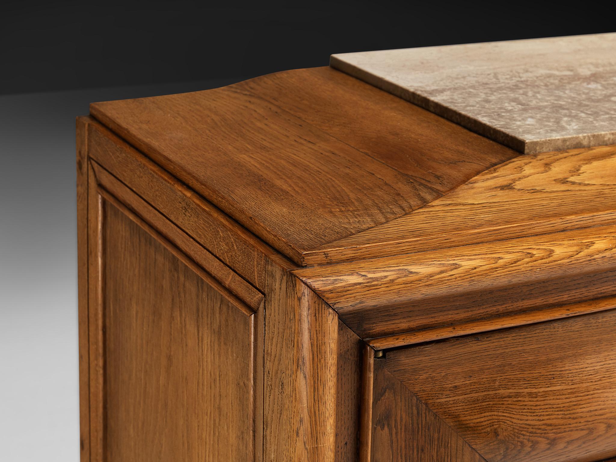 Französisches Sideboard aus Eiche und Stone im Art déco-Stil im Angebot 1