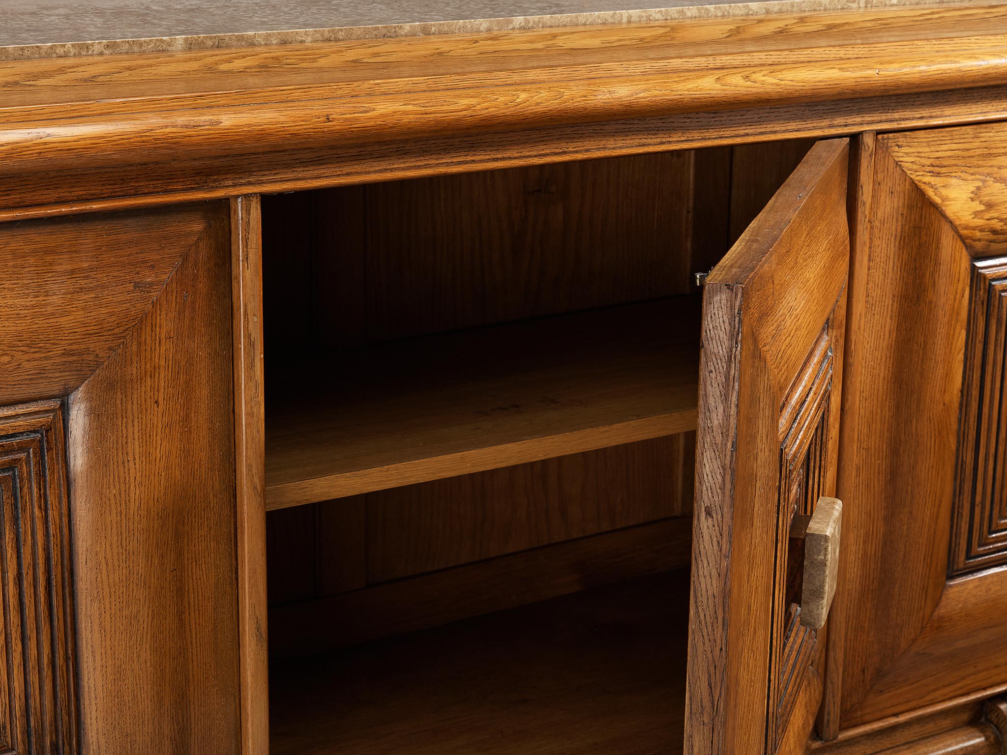 Französisches Sideboard aus Eiche und Stone im Art déco-Stil im Angebot 4