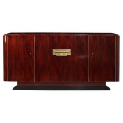 Antique French Art Deco Sideboard in Red figured Sycamore 
