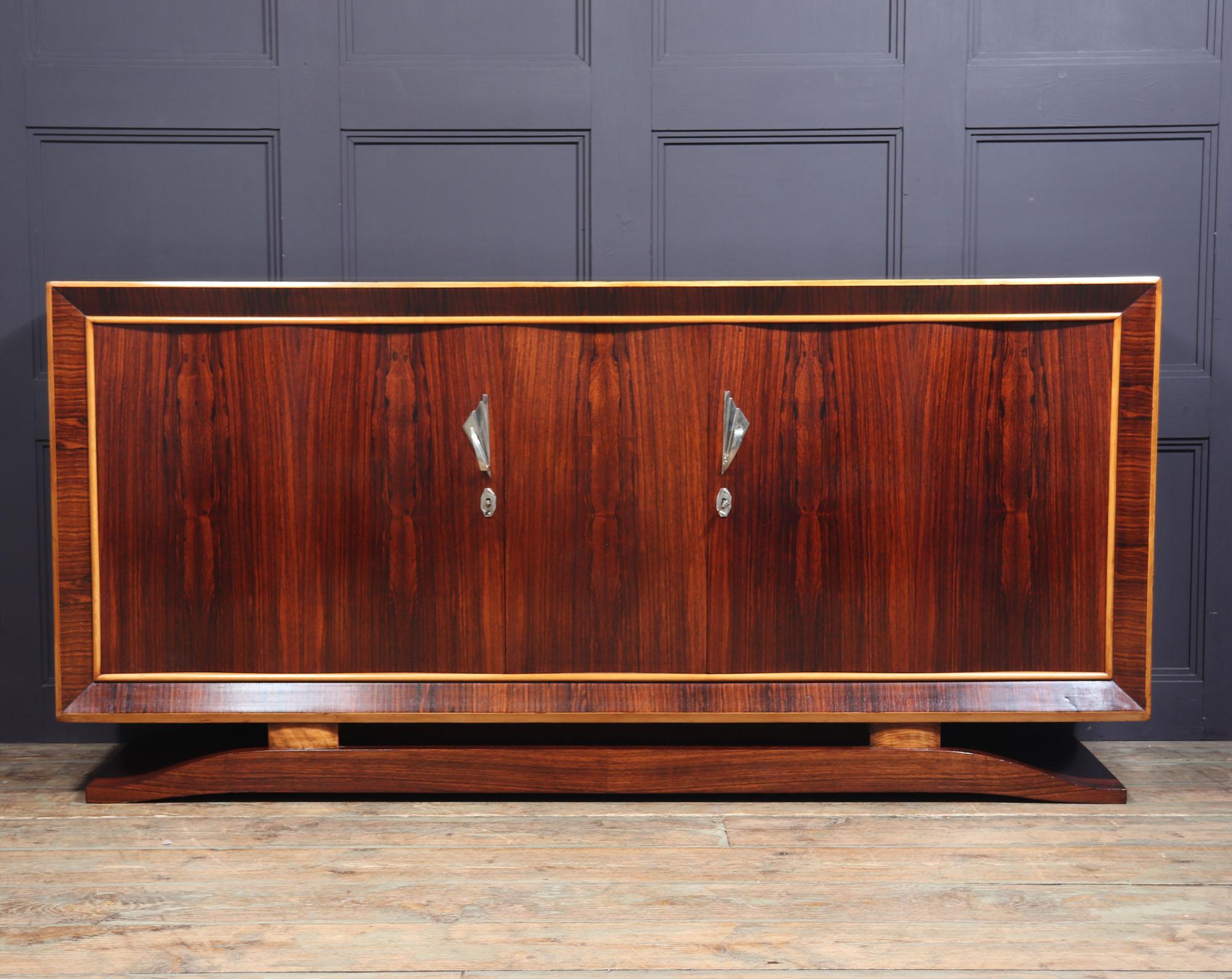 French Art Deco Sideboard in Rosewood In Excellent Condition In Paddock Wood Tonbridge, GB