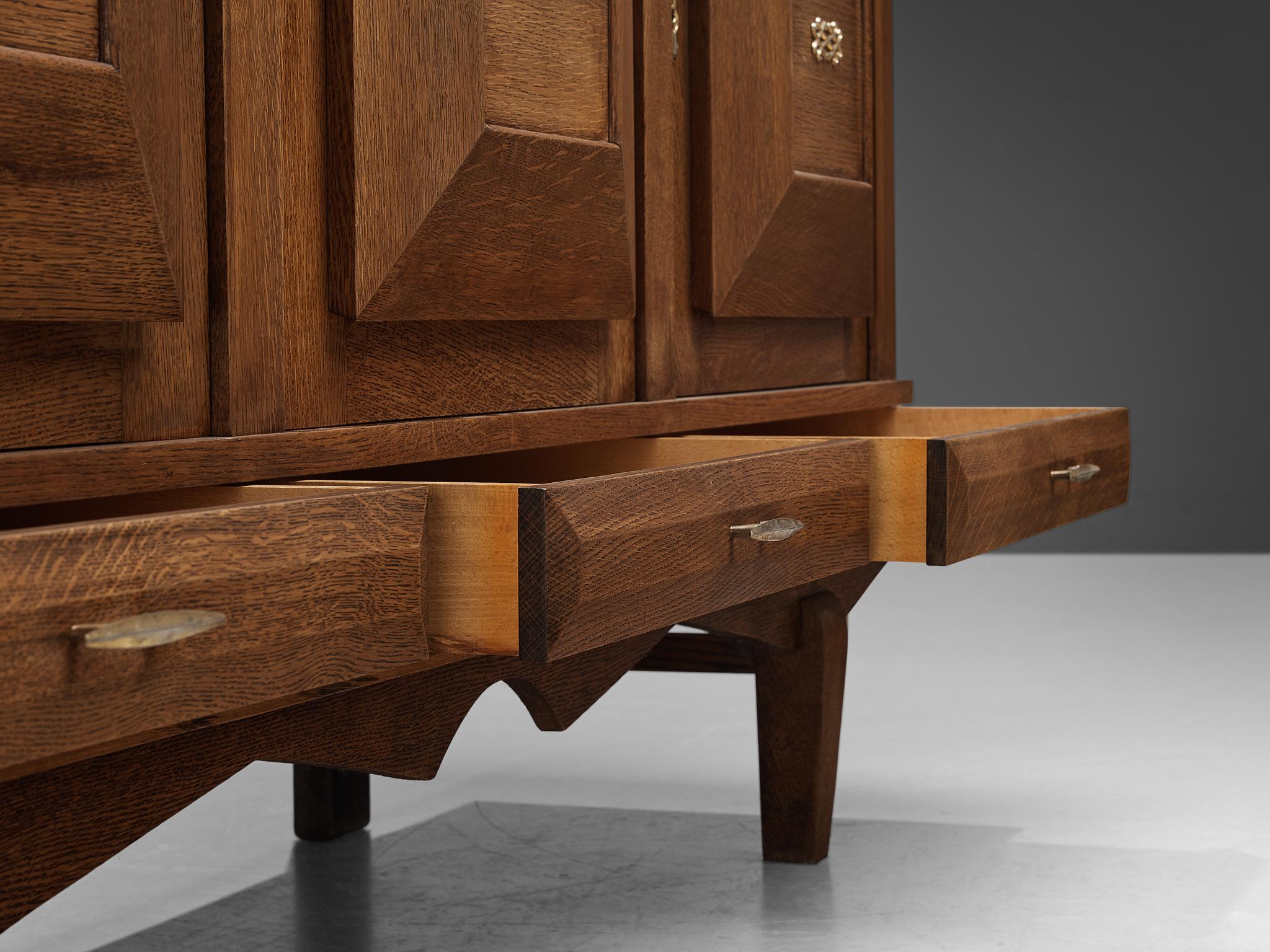 French Art Deco Sideboard in Solid Oak 6