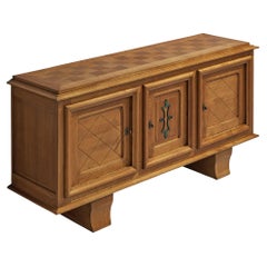 French Art Deco Sideboard in Solid Oak