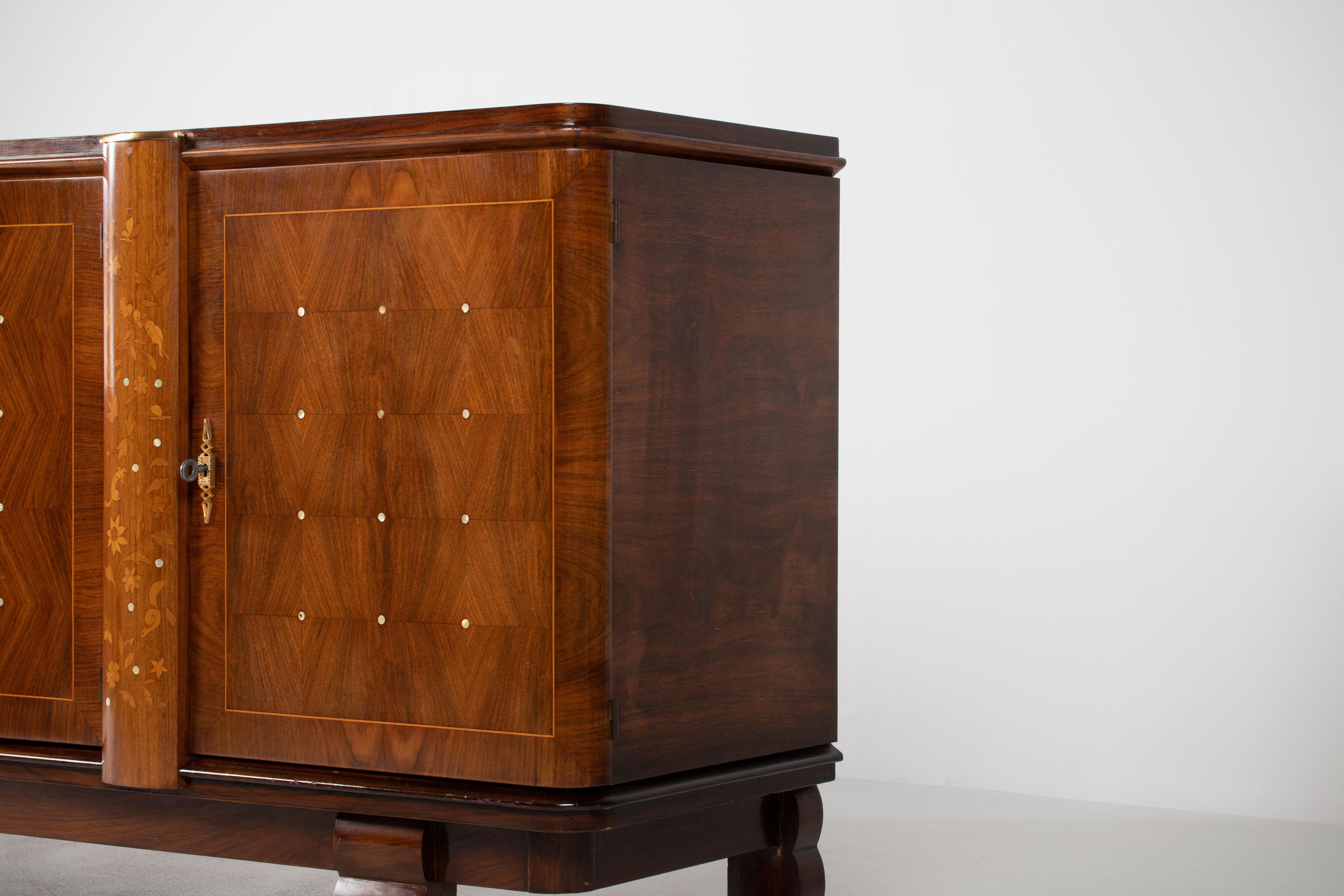 Mid-20th Century French Art Deco Sideboard in Style of Jules Leleu