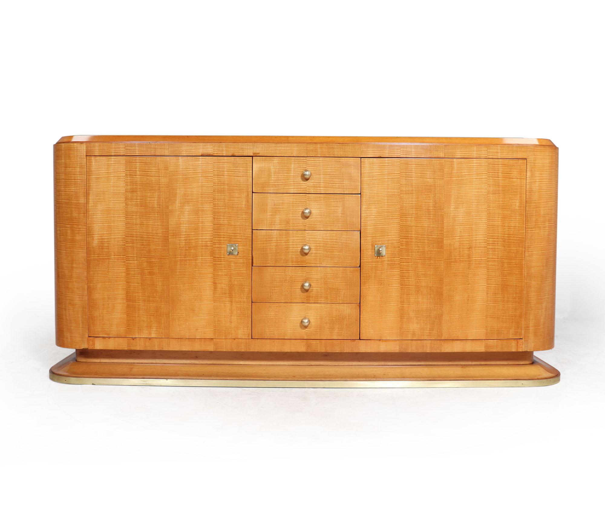 French Art Deco Sideboard in Sycamore For Sale 1