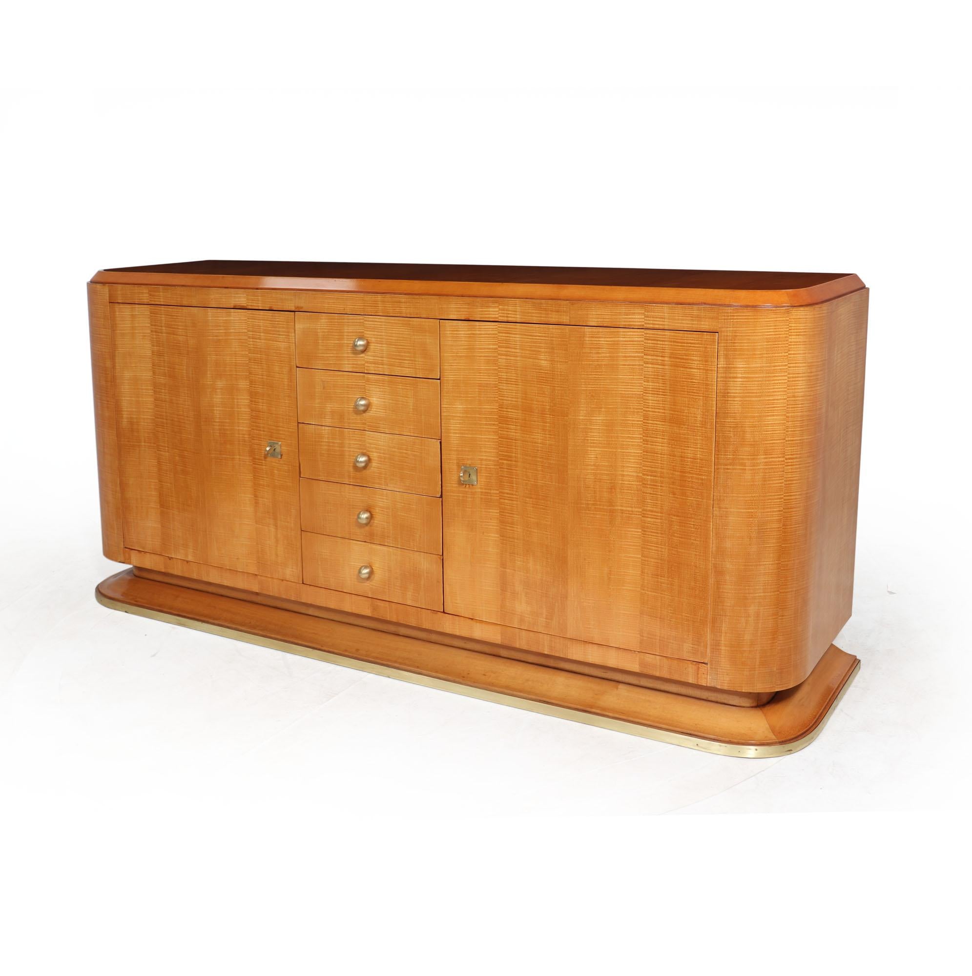 French Art Deco Sideboard in Sycamore For Sale 2