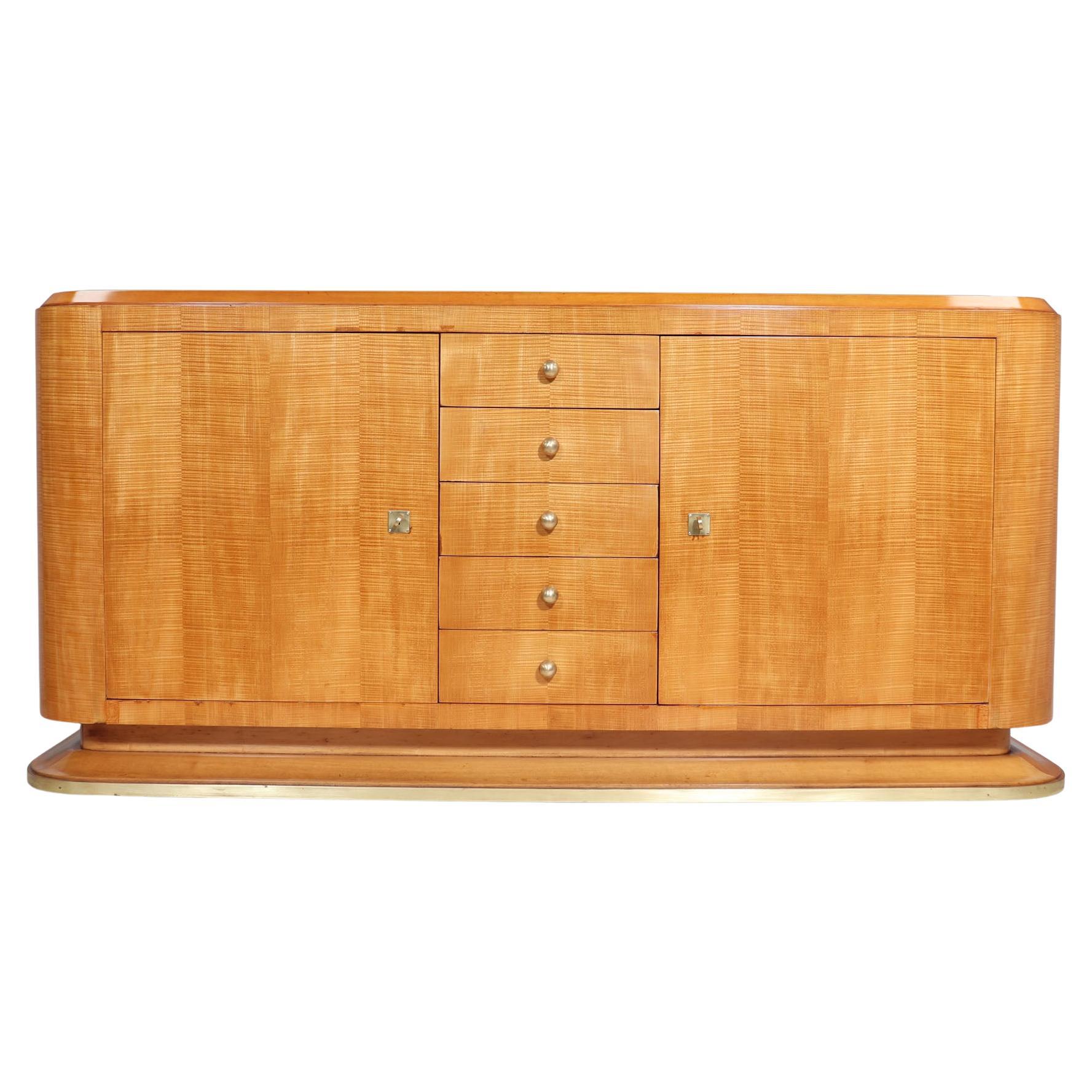 Französisches Art-déco-Sideboard aus Bergahornholz im Angebot