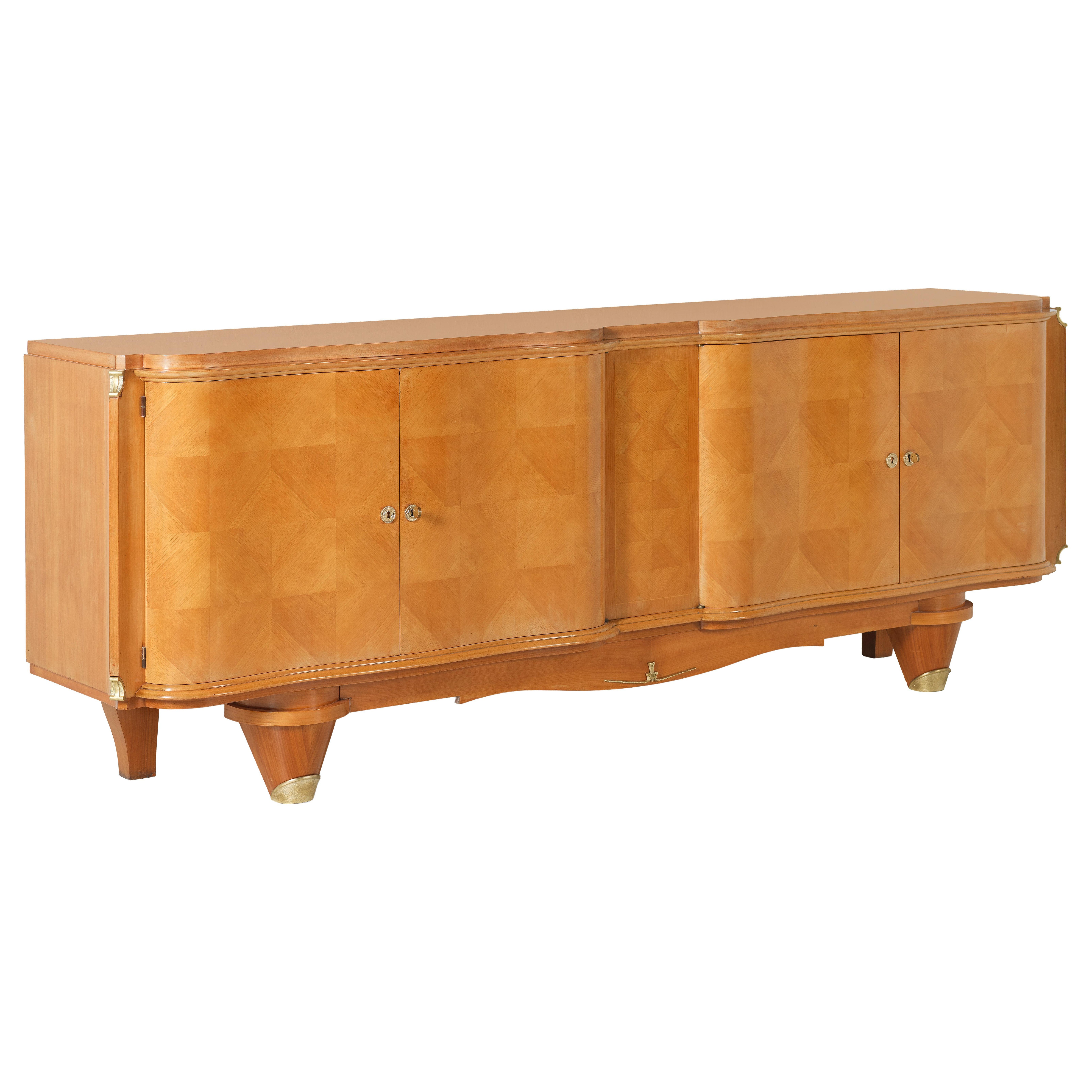 French Art Deco Sideboard in Sycamore, Style of André Arbus, c. 1940