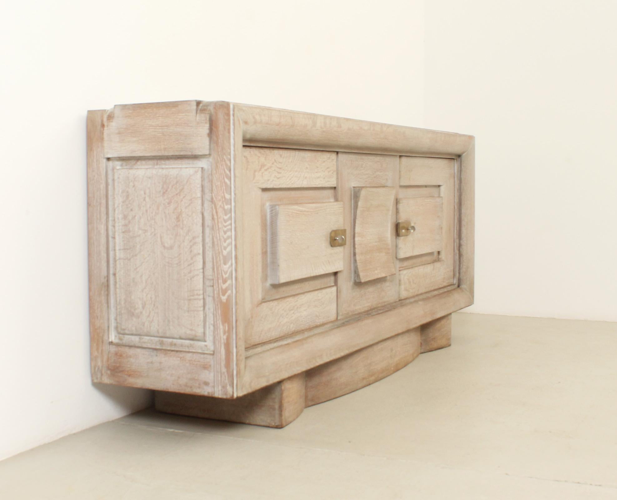 Brass French Art Deco Sideboard in the Style of Charles Dudouyt, 1940's For Sale
