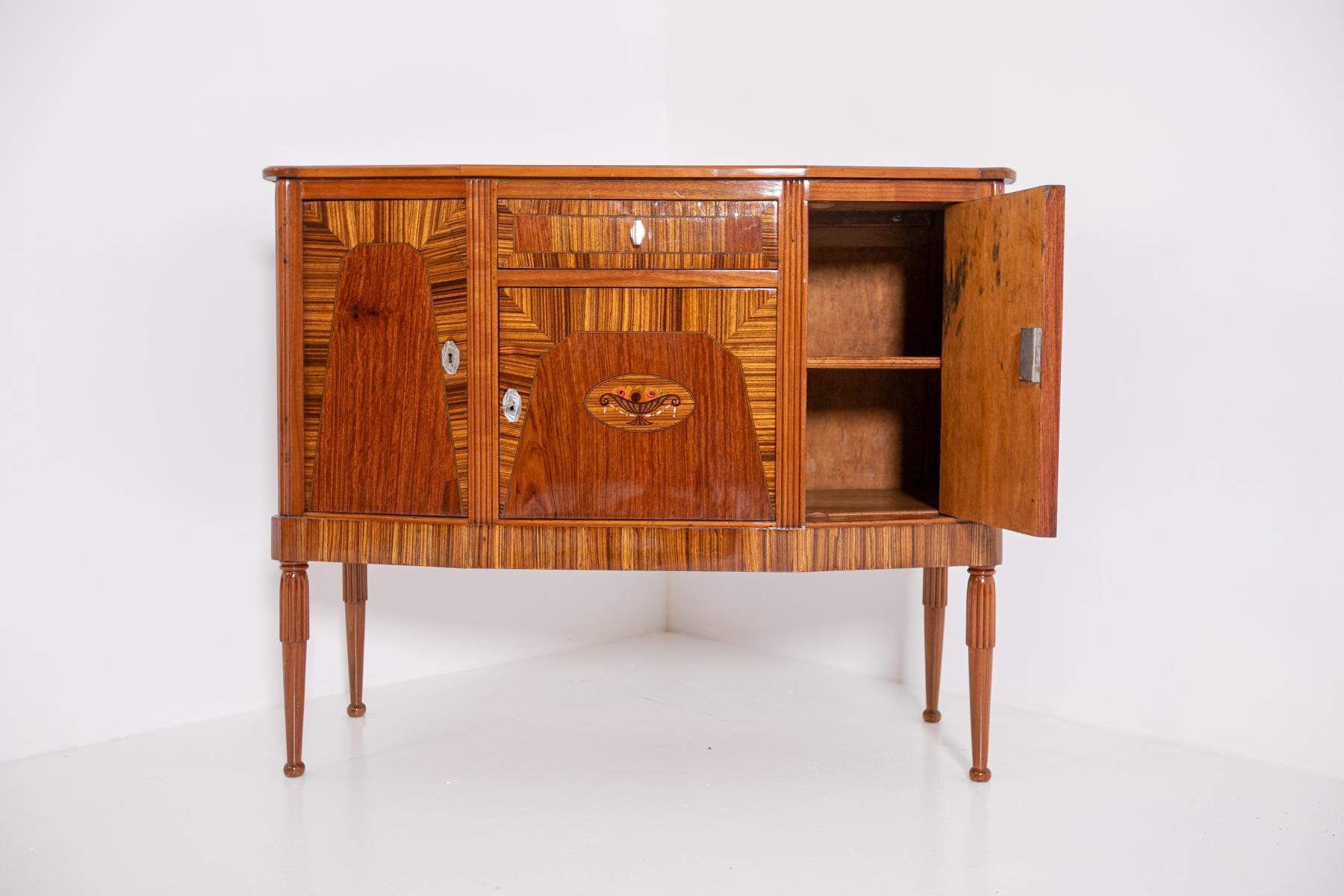 French Art Deco Sideboard in Various Woods, 1930s 10