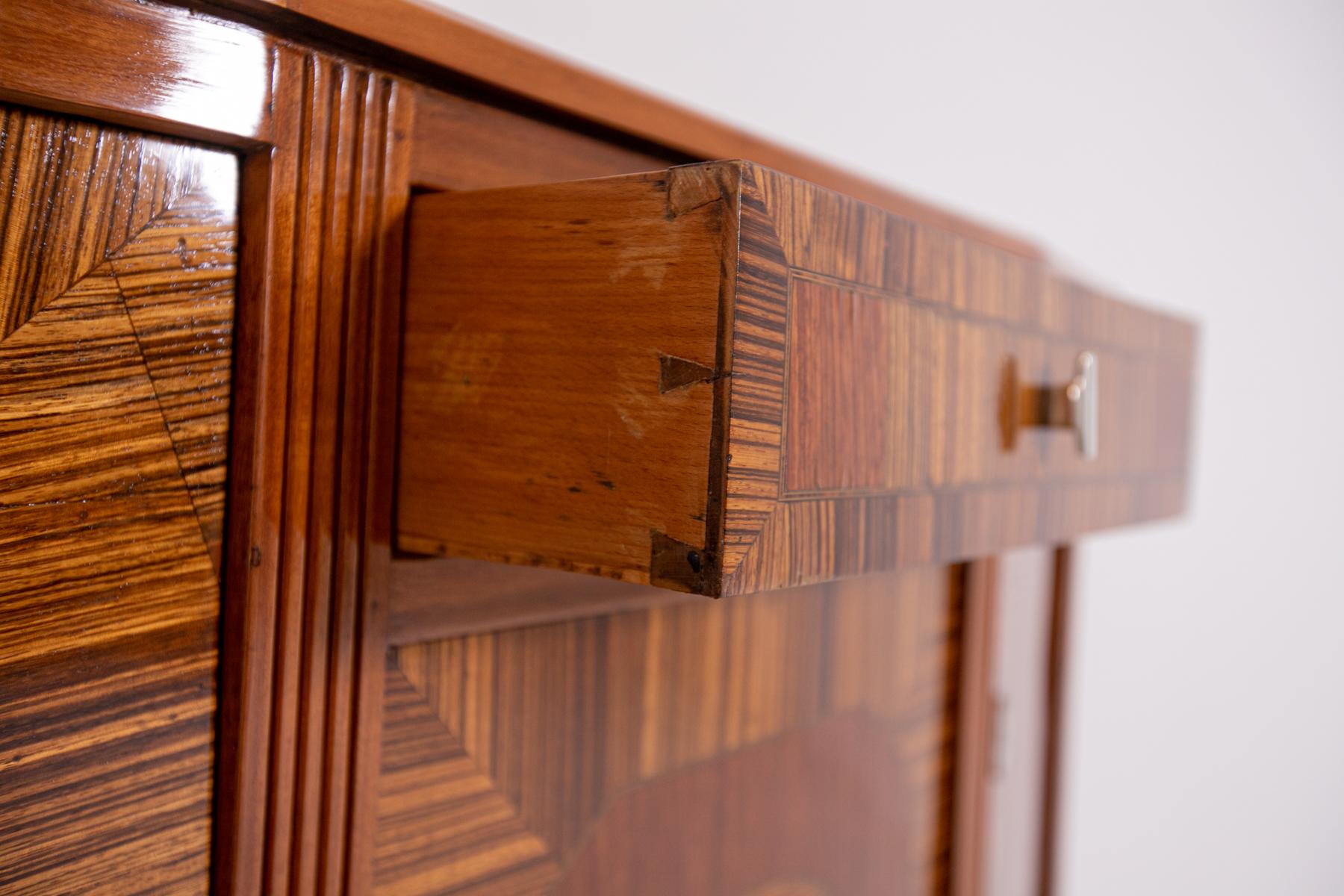 Mid-20th Century French Art Deco Sideboard in Various Woods, 1930s