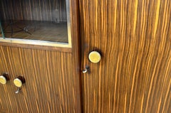 Credenza Art Déco francese, ebano di Macassar e ottone, anni ’30