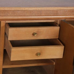 French Art Deco Sideboard, Oak and Brass, Sculptural Legs, 1940s