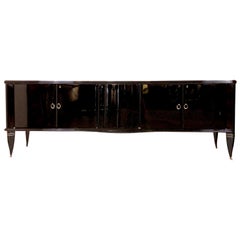 French Art Deco Sideboard with a Mirrored Bar Compartment on high Feet
