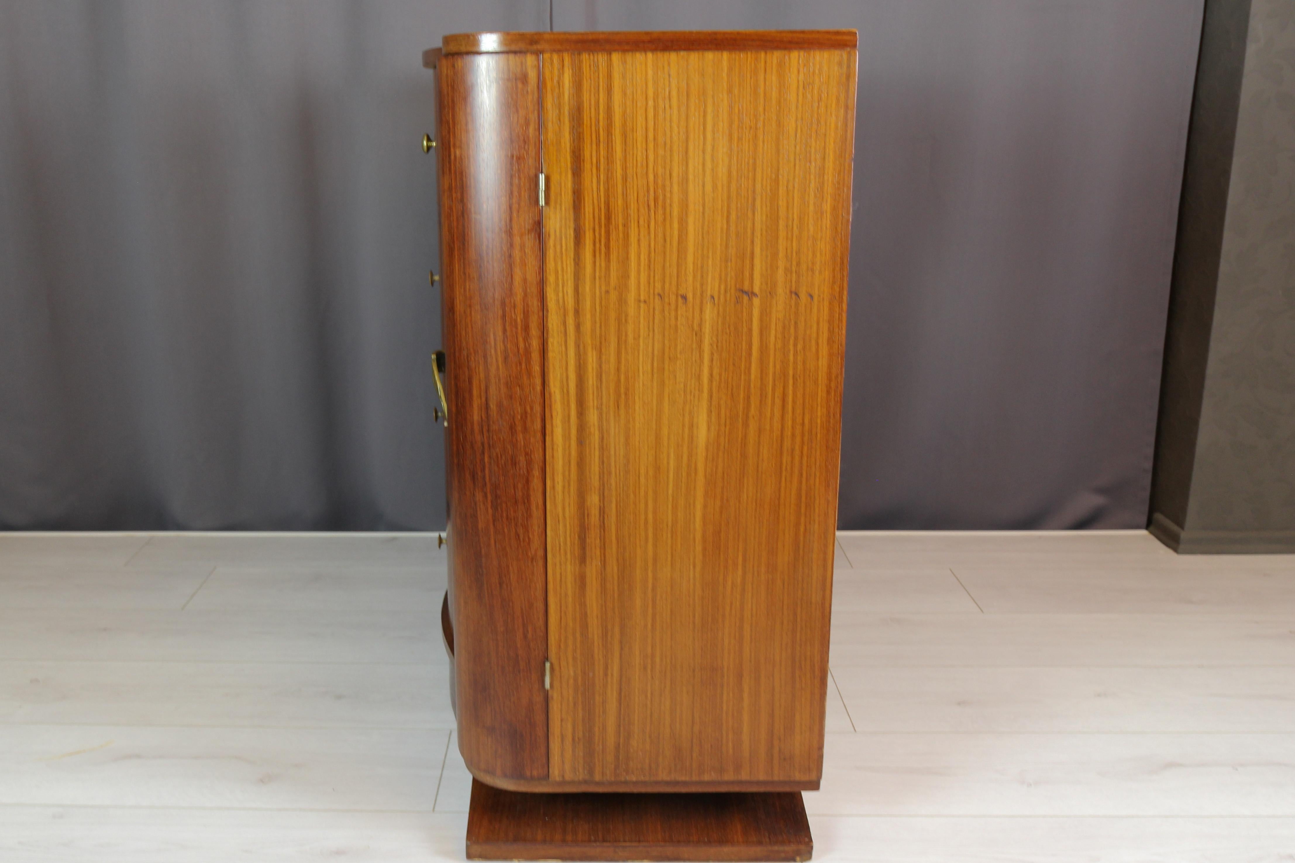 French Art Deco Sideboard with Radio and Record Player, 1930s For Sale 4