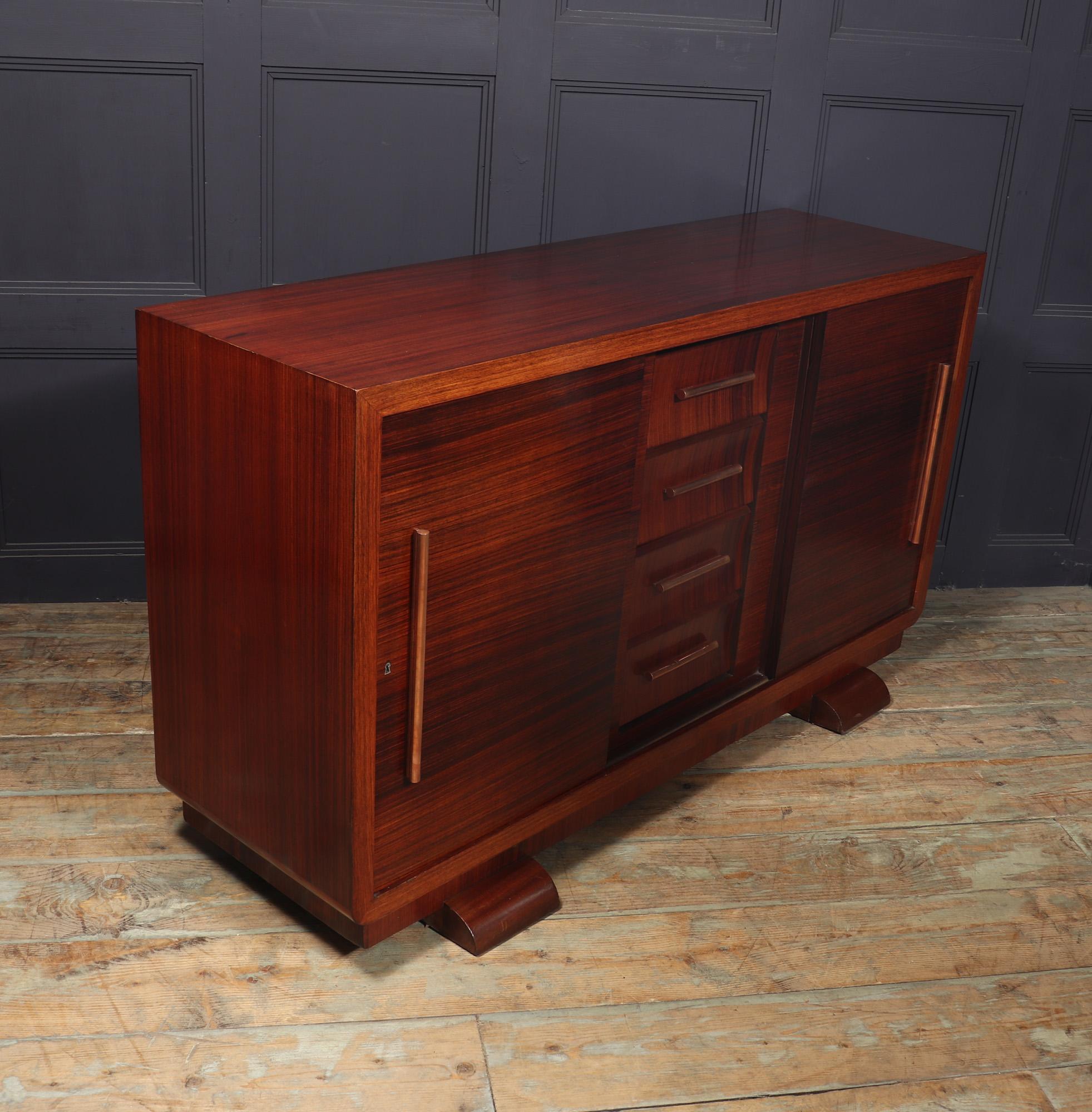 French Art Deco Sideboard with Sliding Doors For Sale 4