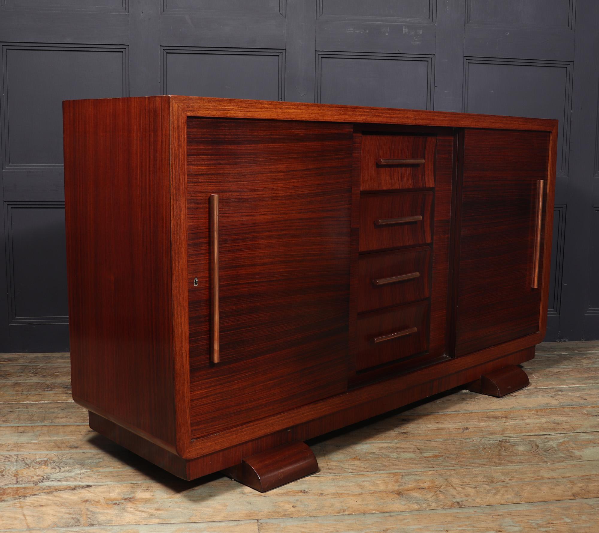 French Art Deco Sideboard with Sliding Doors For Sale 5