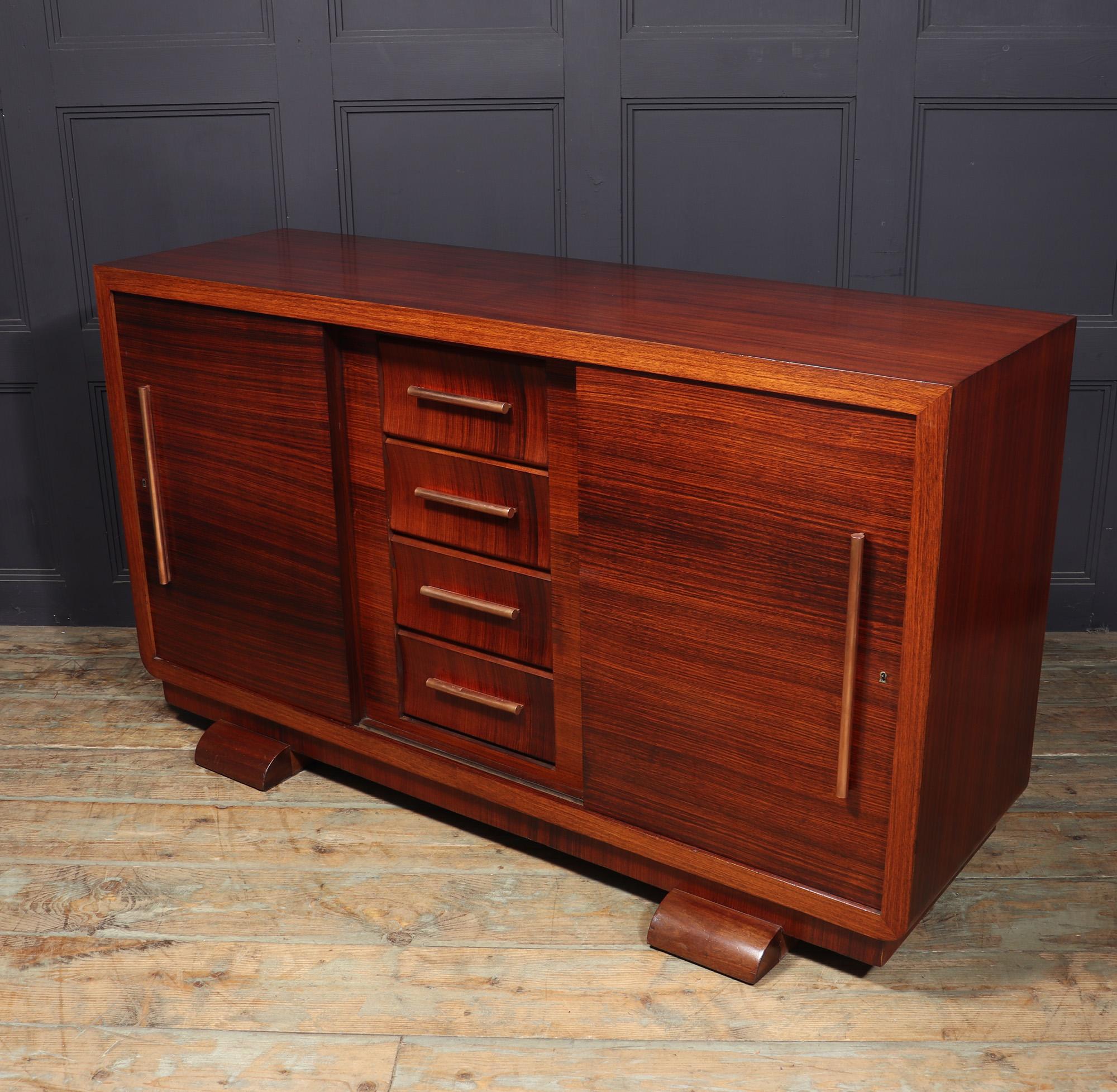 French Art Deco Sideboard with Sliding Doors For Sale 7