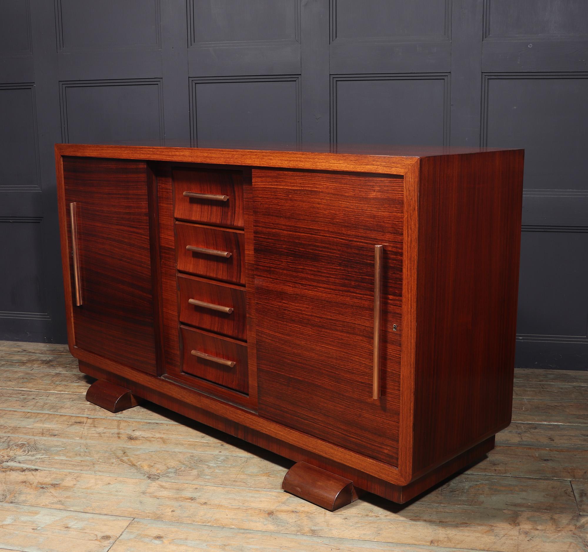 French Art Deco Sideboard with Sliding Doors For Sale 8