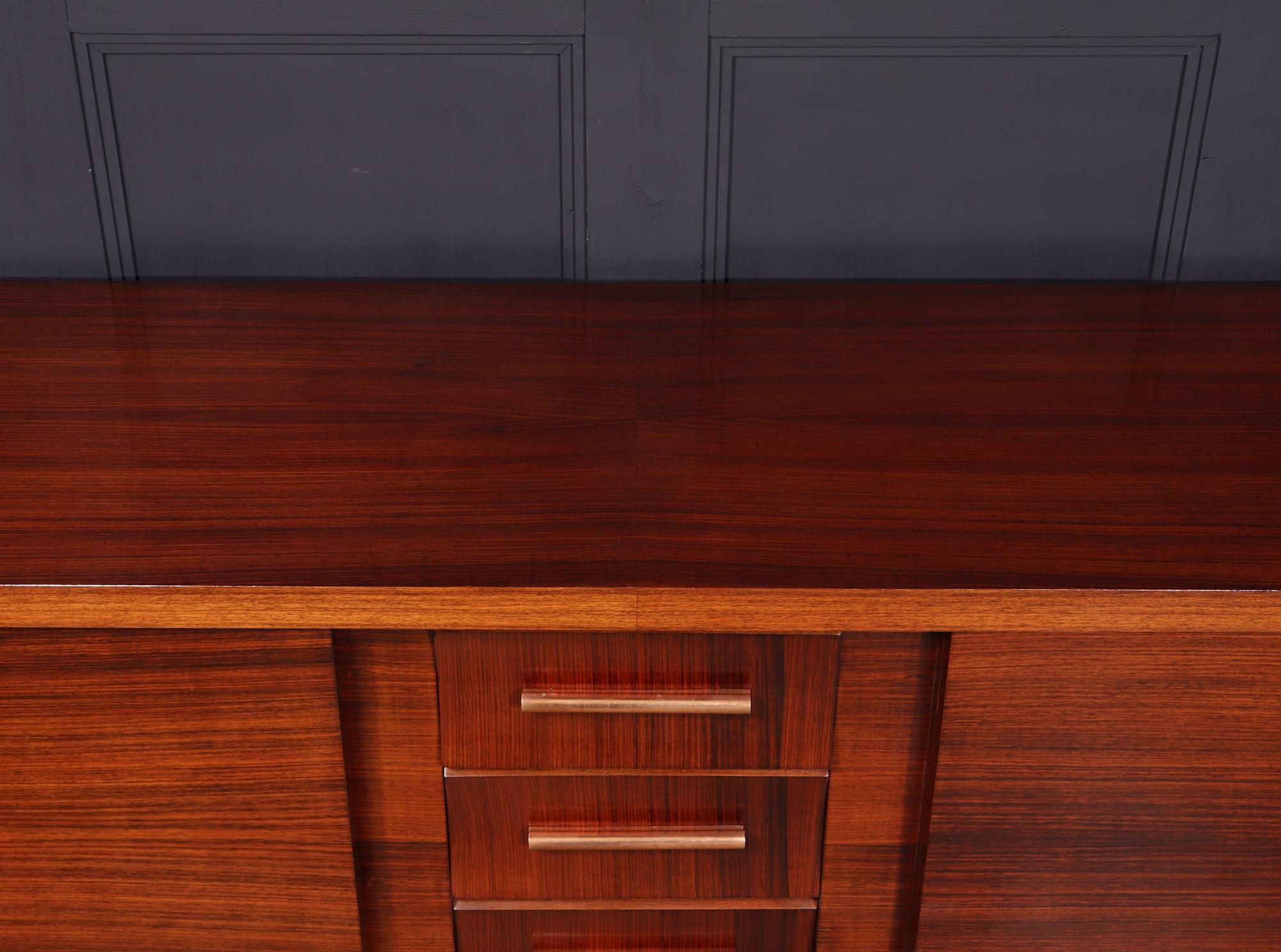 Rosewood French Art Deco Sideboard with Sliding Doors For Sale
