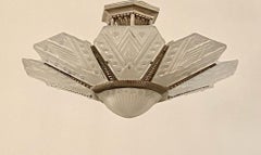 French Art Deco Signed G Leleu Chandelier