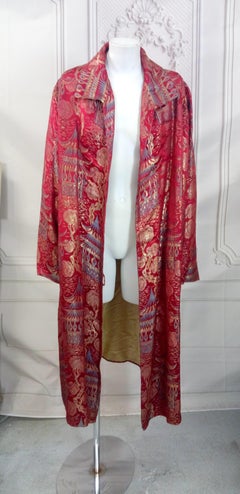 French Art Deco Silk Lame Chinoiserie Opera Coat, Paul Poiret Textile
