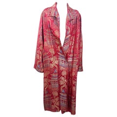 French Art Deco Silk Lame Chinoiserie Opera Coat, Paul Poiret Textile