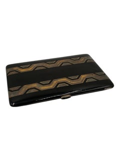 French Art Deco Silver and Black Lacquer Cigarette Box Jean Dunand