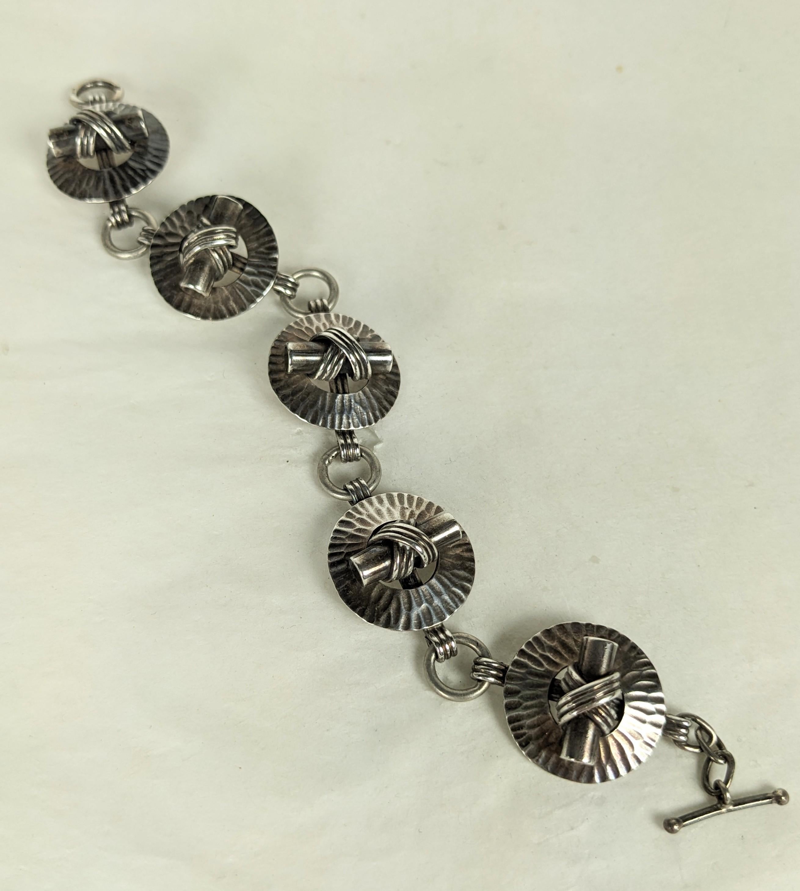 French Art Deco Silver Bracelet, Fernand Grange In Excellent Condition For Sale In New York, NY