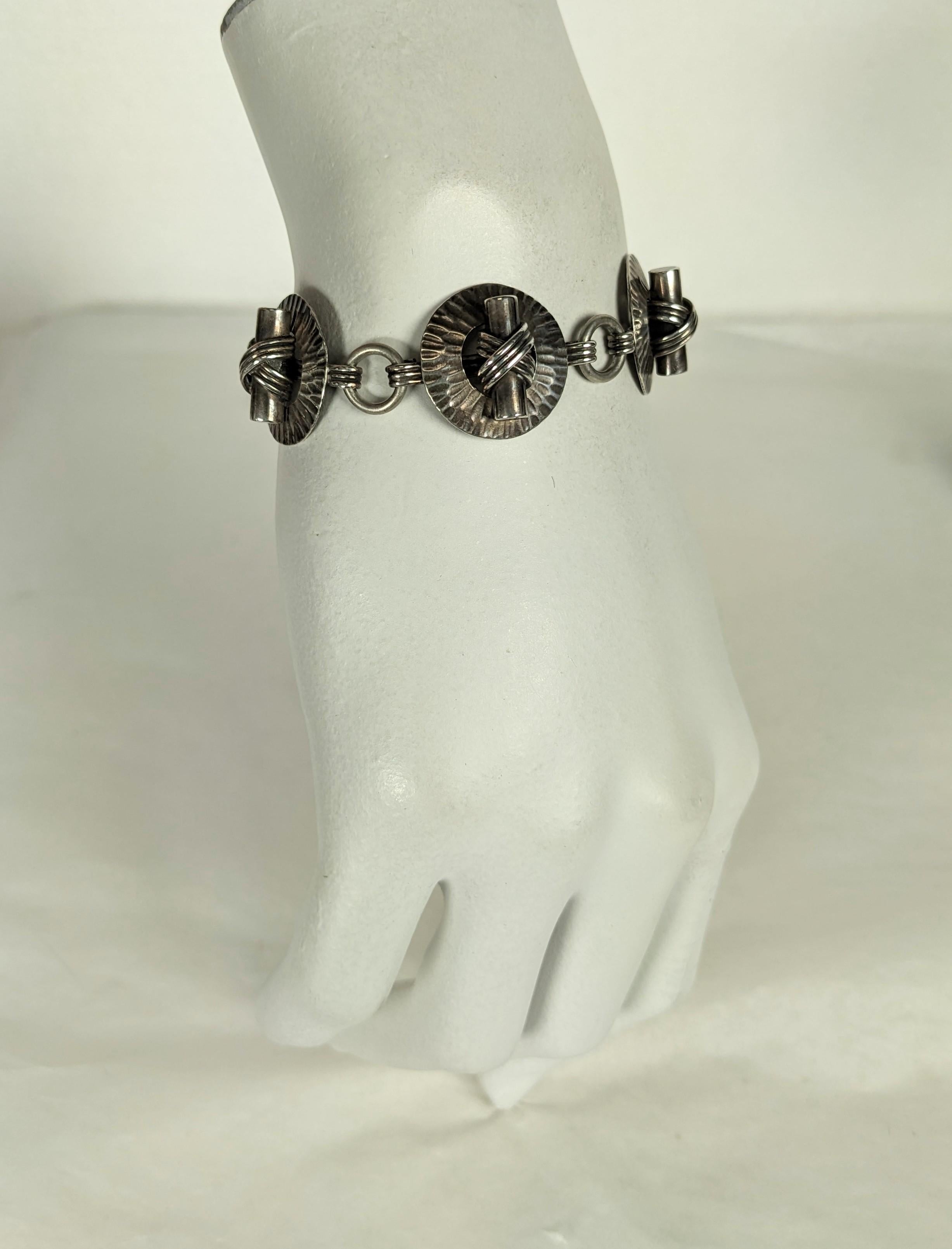 French Art Deco Silver Bracelet, Fernand Grange For Sale 5