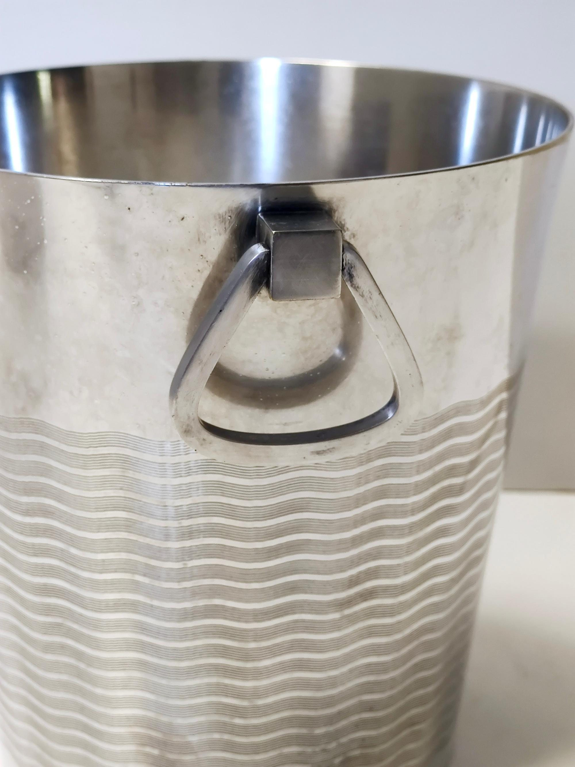 French Art Deco Silver Brass Ice Bucket by Saint Médard, Paris 2