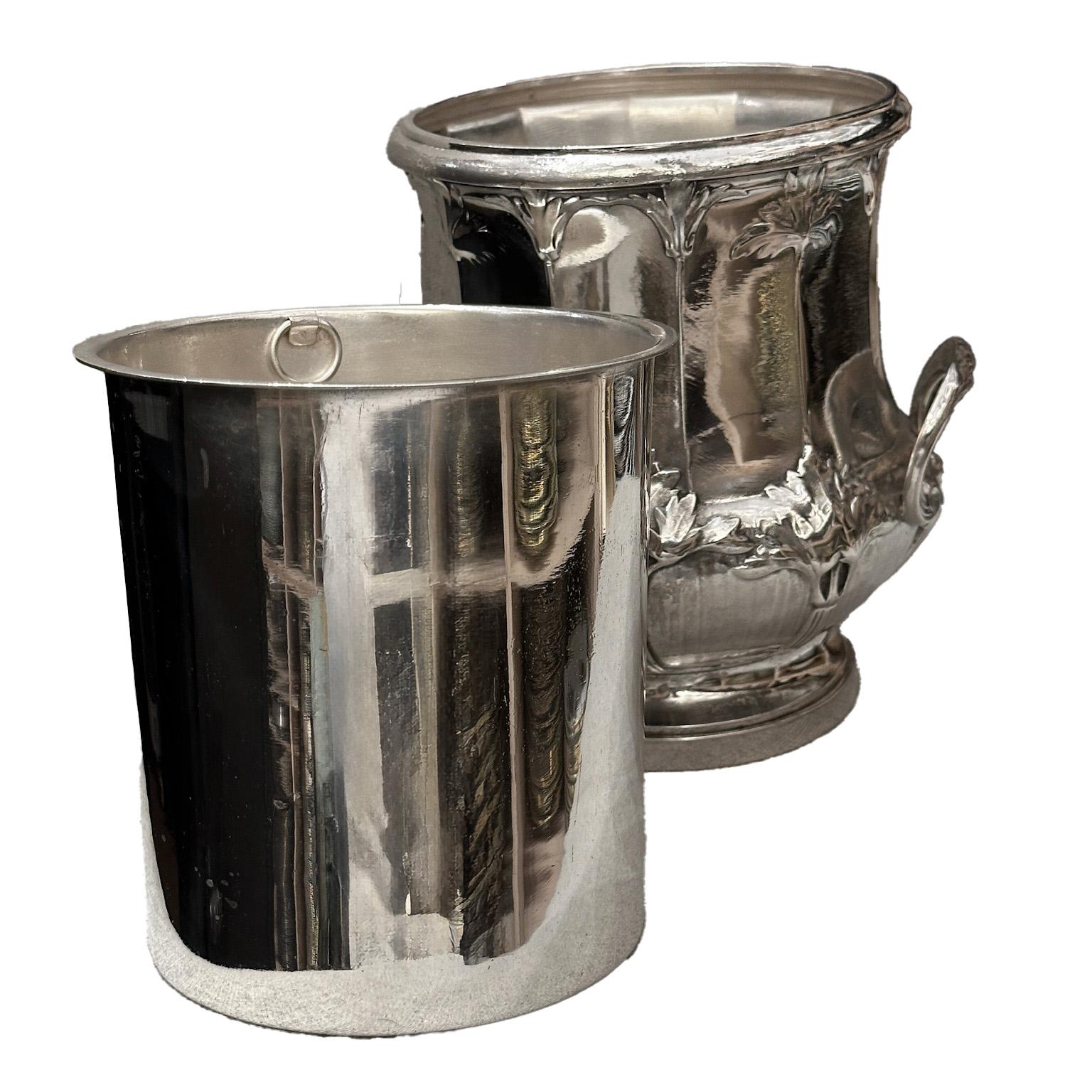 French Art Deco Silver Champagne Buckets – Parisian 19th-Century For Sale 3