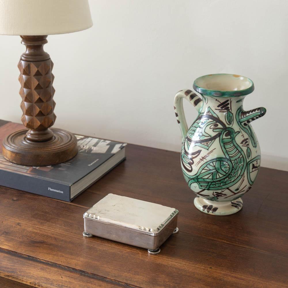 Art Déco Scatola di sigarette in argento Art Deco francese in vendita