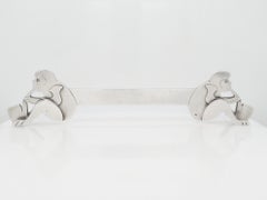 French Art Deco Silver Figural Smoking Monkey & Pipe Knife Rest by Louis Mathey