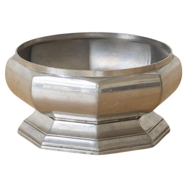 Plat octogonal en argent Art Déco français