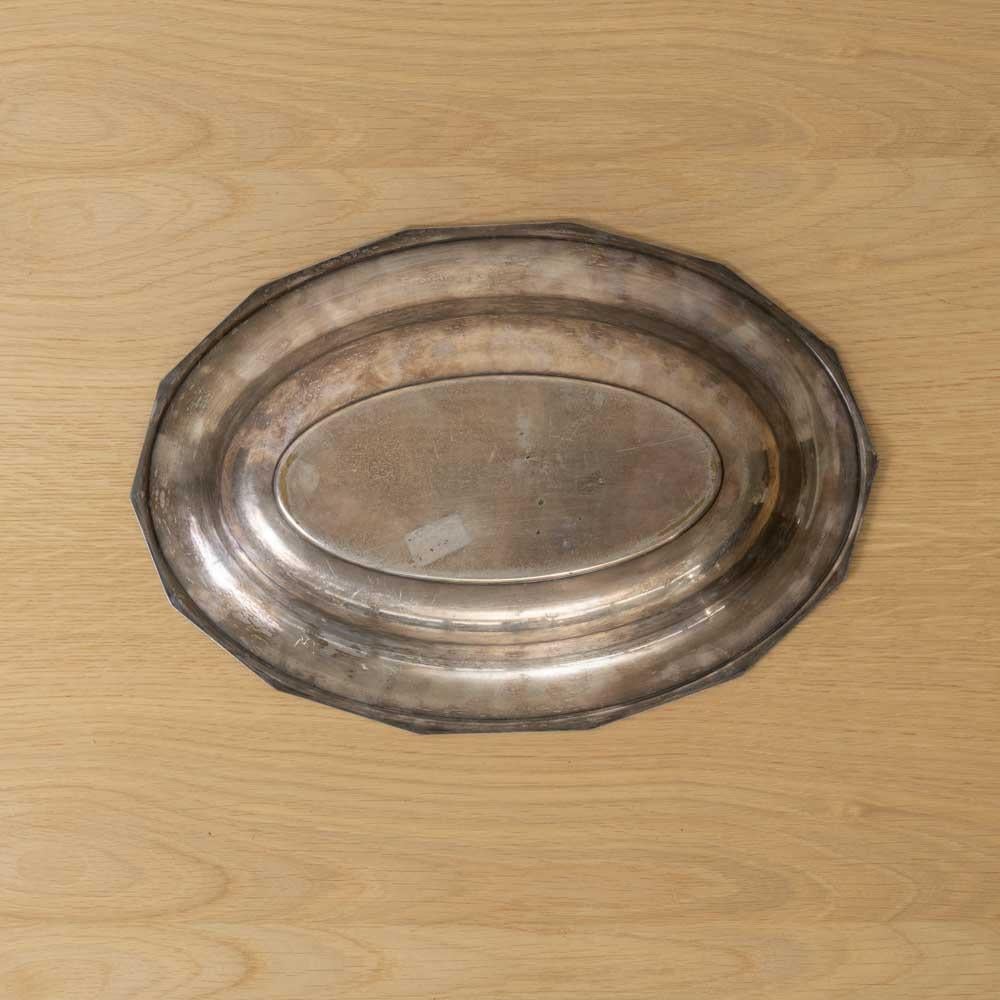 Ovales Tablett aus französischem Art Deco Silber im Angebot 3