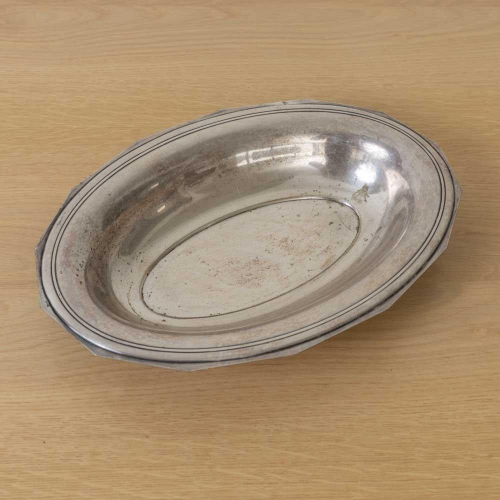 Ovales Tablett aus französischem Art Deco Silber im Angebot 2