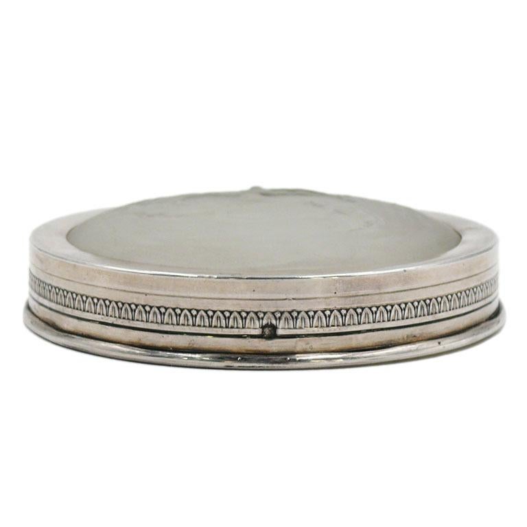 Frosted French Art Deco Silver Paperweight For Sale