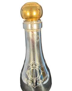 French Art Deco Silver Plate "Champagne Bottle" Cocktail Shaker with Gilded Cork