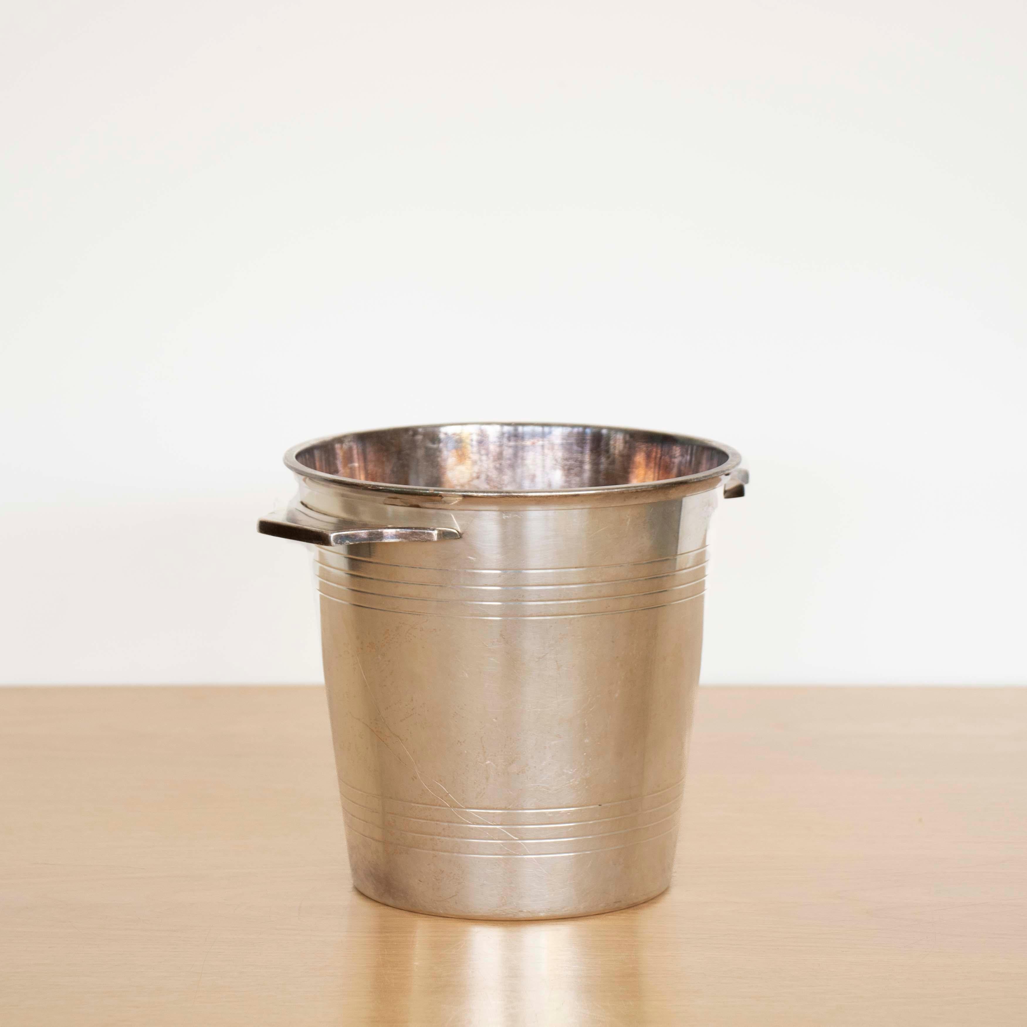 20th Century French Art Deco Silver Plate Champagne Bucket by St. Medard