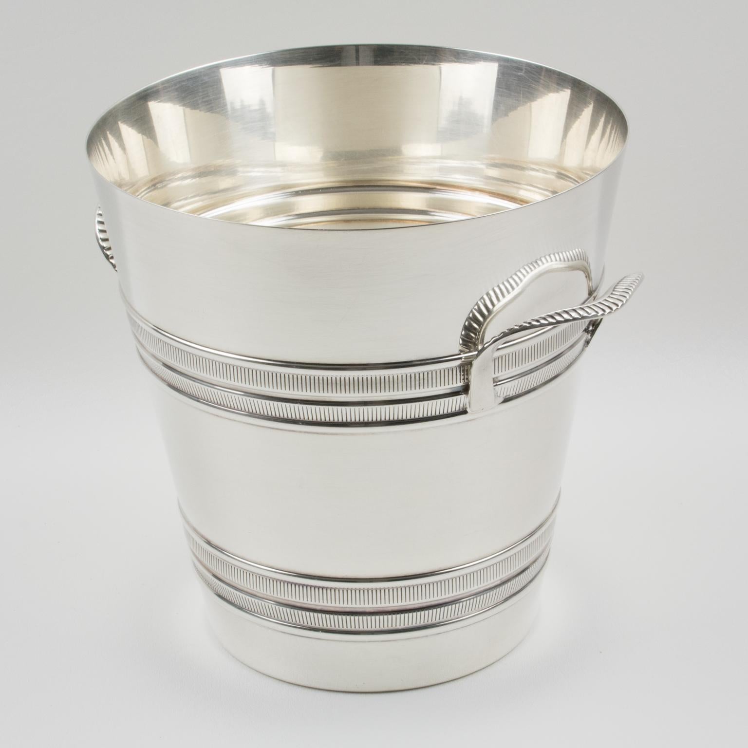 French Art Deco Silver Plate Champagne Ice Bucket Wine Cooler 4