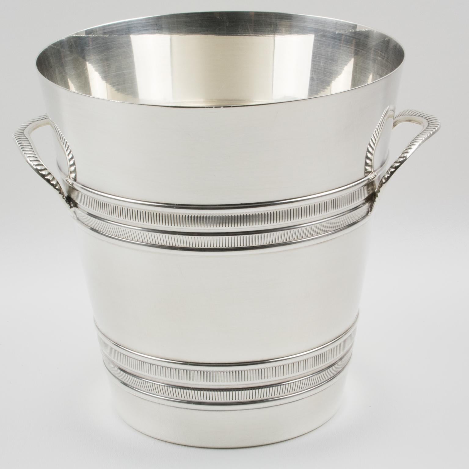 French Art Deco Silver Plate Champagne Ice Bucket Wine Cooler 5
