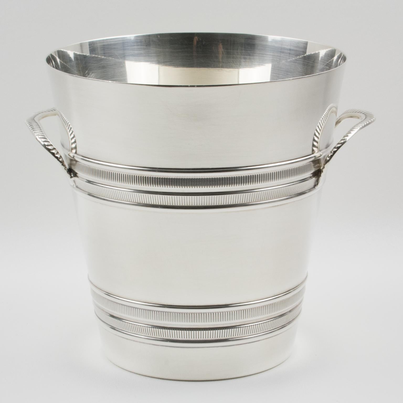 French Art Deco Silver Plate Champagne Ice Bucket Wine Cooler 6