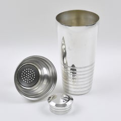 French Art Deco Silver Plate Cocktail or Martini Shaker
