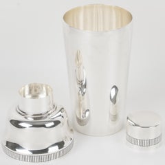 French Art Deco Silver Plate Cocktail Shaker by Boulenger, Paris