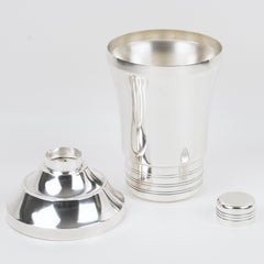 French Art Deco Silver Plate Cocktail Shaker by G. Renard, Paris