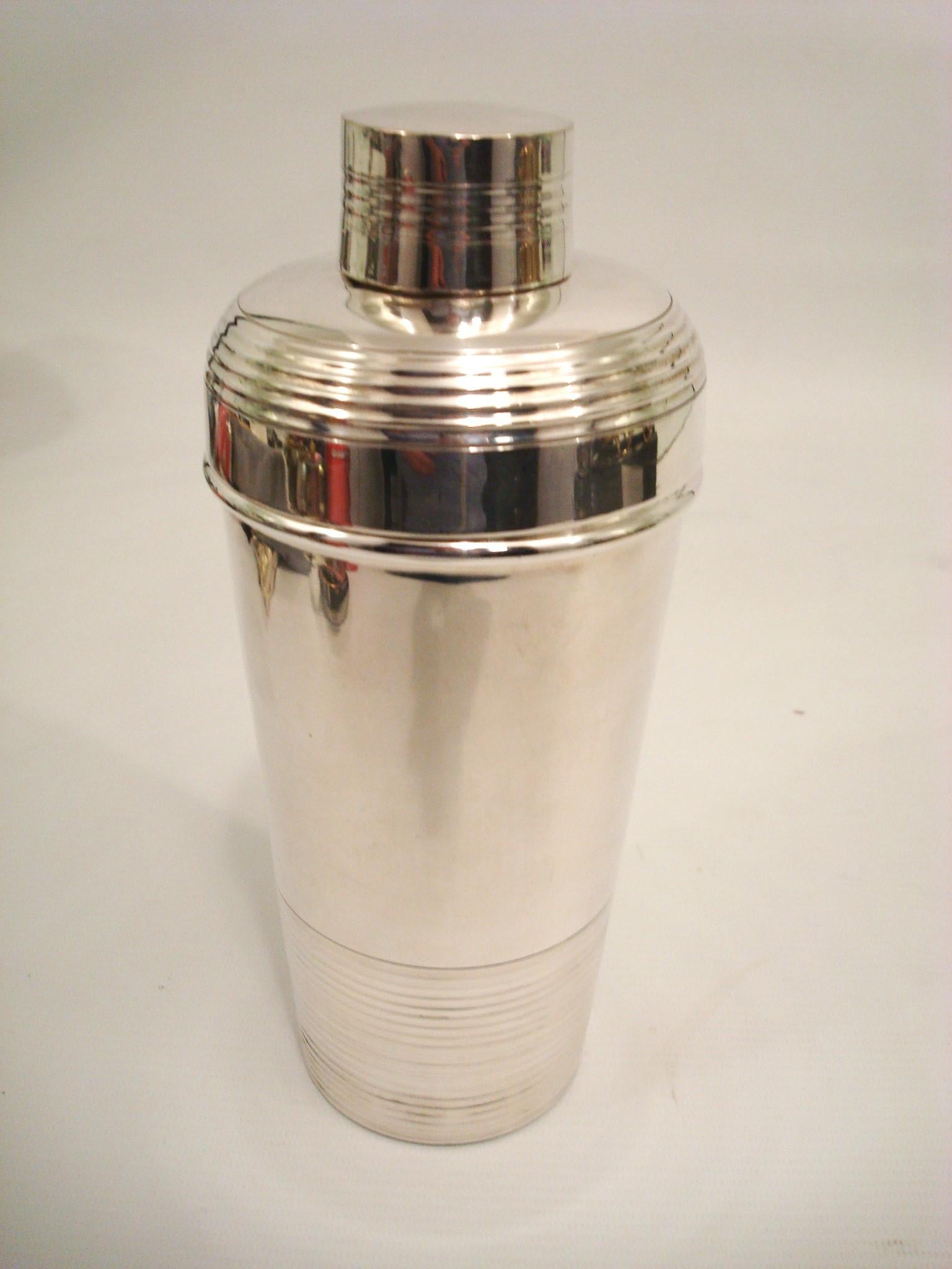 French Art Deco Silver Plate Cocktail Shaker by Hermes Paris 4