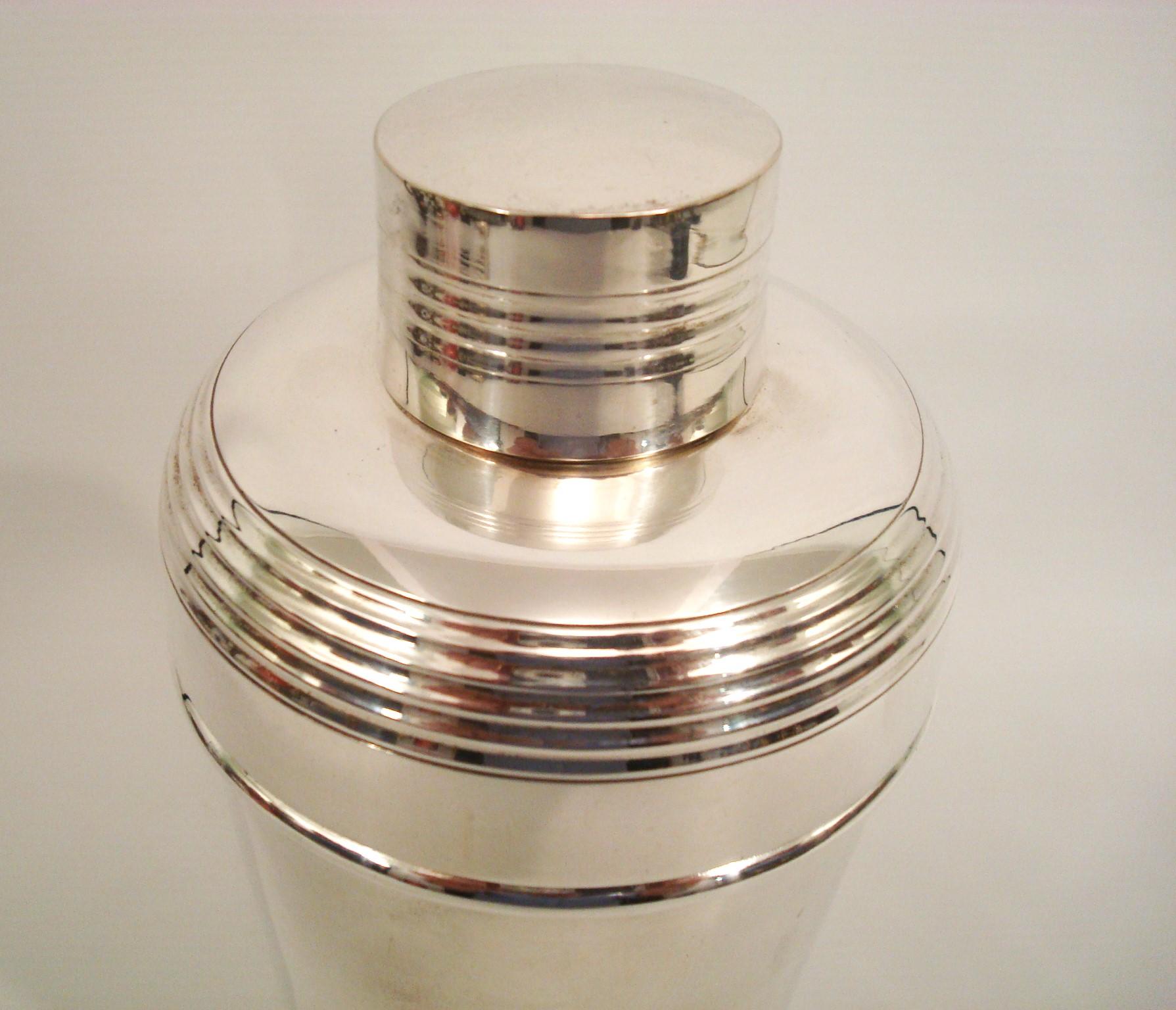 20th Century French Art Deco Silver Plate Cocktail Shaker by Hermes Paris