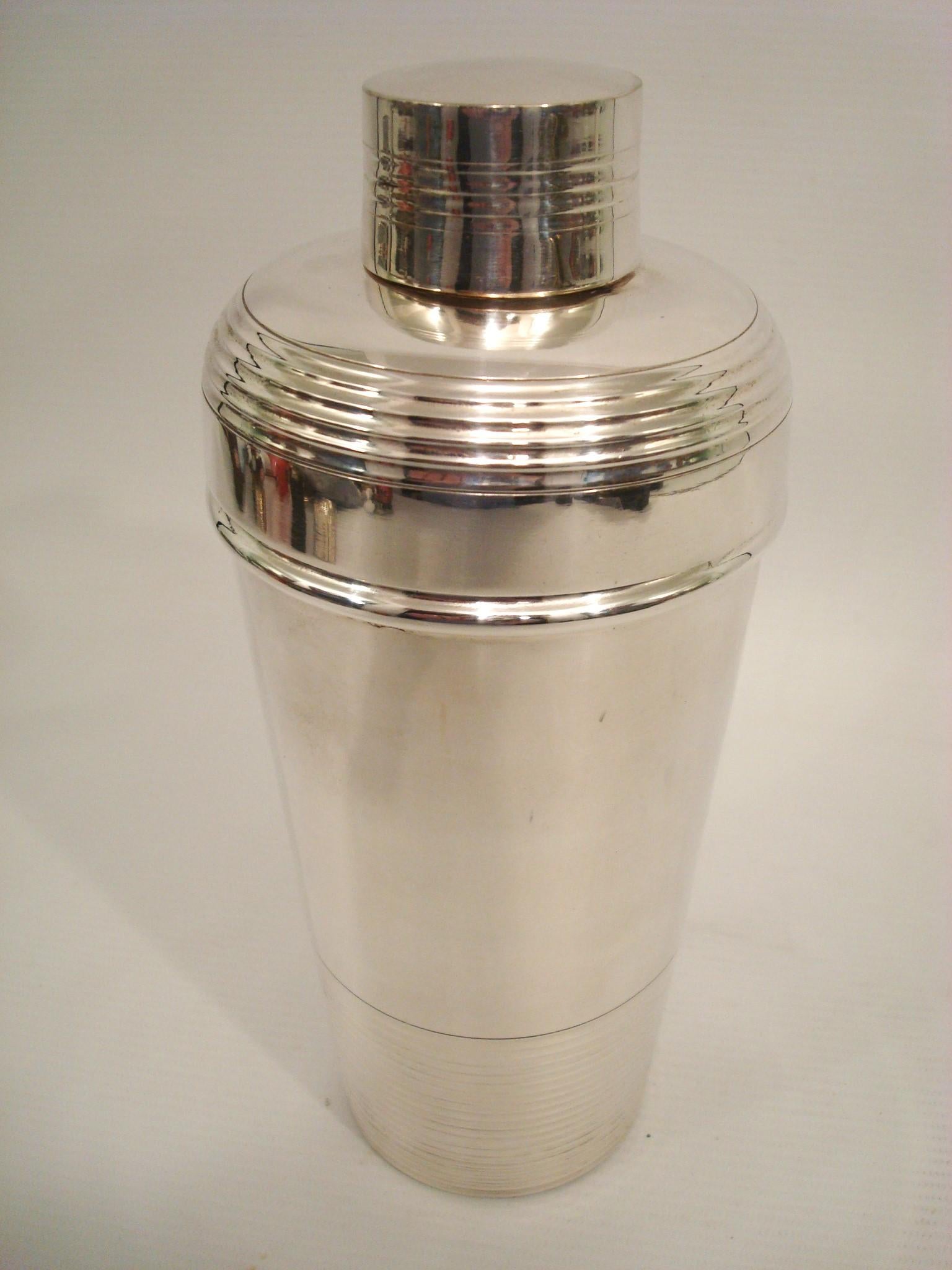 French Art Deco Silver Plate Cocktail Shaker by Hermes Paris 2